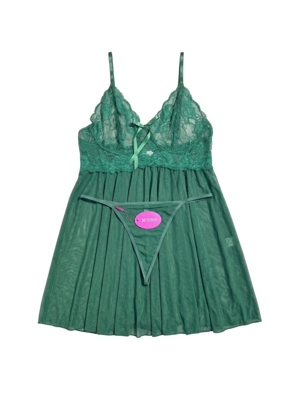 NWT | Avidlove Emerald Green Lace Babydoll & G-String Lingerie Set 2XL